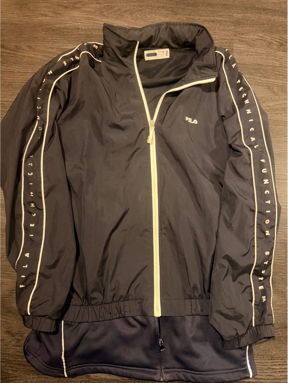 Y2K 2002 Fila Korea Dual-Zip Layered Tech Jacket L